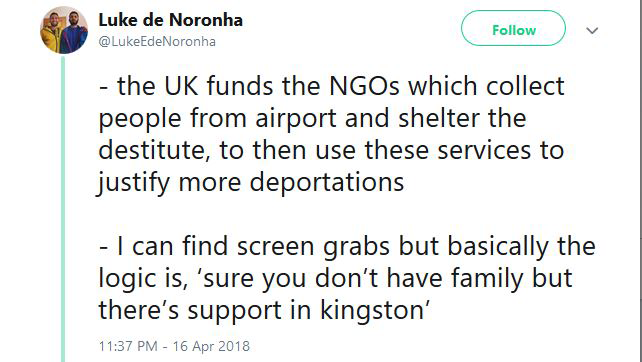 Luke de Noronha tweet