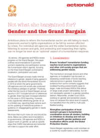 Not what she bargained for? Gender and the Grand Bargain
