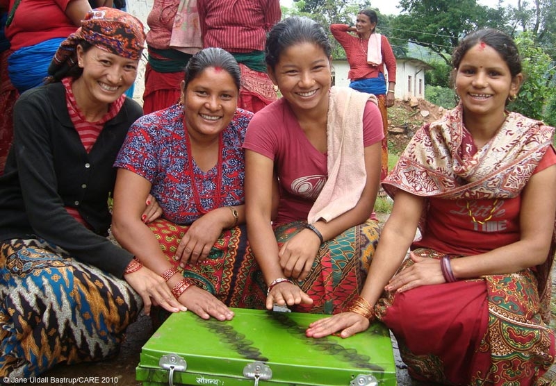 Women with the savings box in Syangja village, Nepal. 