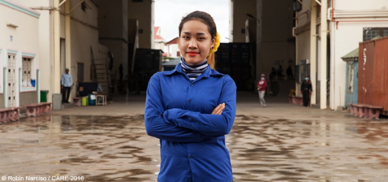 Pisey, age 20, a garment factory worker from Kampong Speu, Cambodia