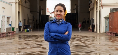 Pisey, age 20, a garment factory worker from Kampong Speu, Cambodia