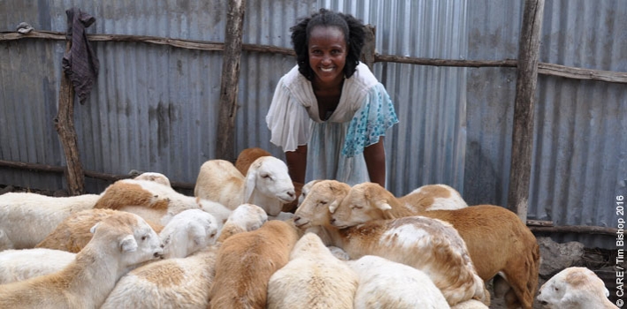 Sindayo, a sheep farmer in Tigray, Ethiopia