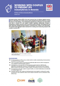 Working with couples to prevent IPV: Indashyikirwa in Rwanda - Practice brief
