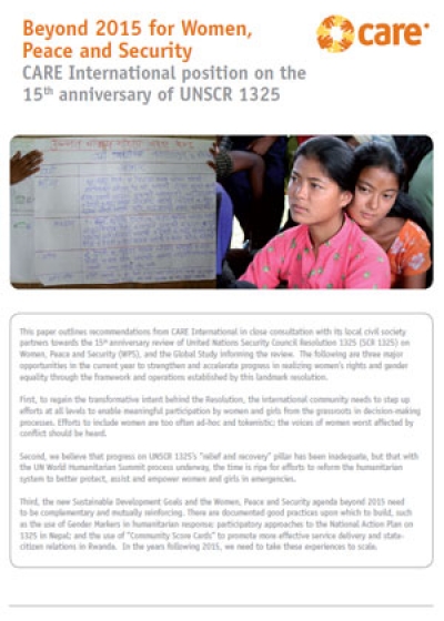 Beyond 2015 for Women, Peace and Security