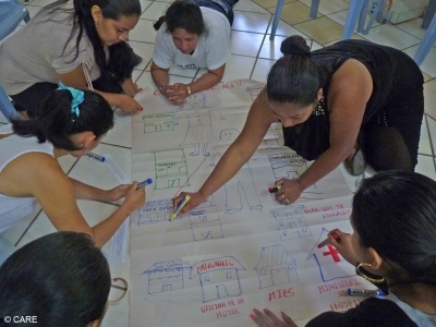 Women at a gender-based violence workshop in Sucumbios
