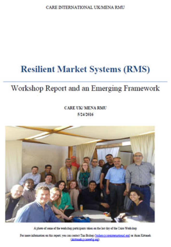 Resilient market systems: Workshop report and an emerging framework