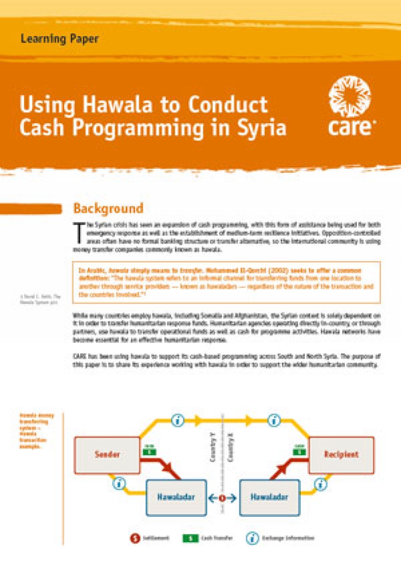 Using hawala to conduct cash programming in Syria
