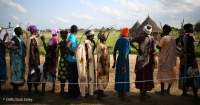 Women queuing at a CARE seed distribution event in Jonglei, one of the areas in South Sudan most affected by the conflict