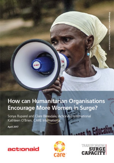 How can humanitarian organisations encourage more women in surge?