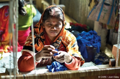 Anita Rani learned rug-making skills as part of a CARE empowerment programme in Bangladesh &copy; CARE/Josh Estey