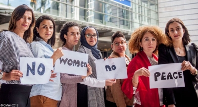 Syrian representatives of civil society organisations attending the Brussels Conference on Syria in April 2018