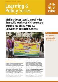 Making decent work a reality for domestic workers: civil society's experience of ratifying ILO Convention 189 in the Andes