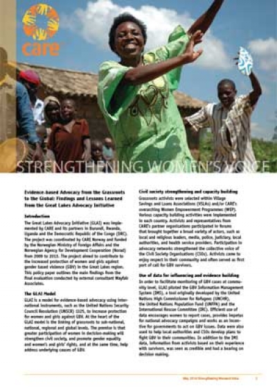 Strengthening women's voice: Evidence-based advocacy from the grassroots to the global