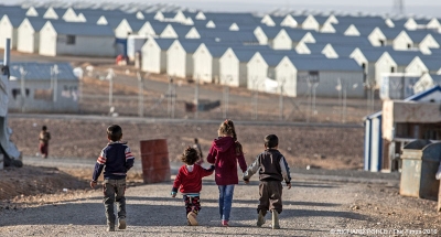 Children at Azraq refugee camp in Jordan