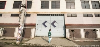 A garment worker in Bangladesh on her way to the factory