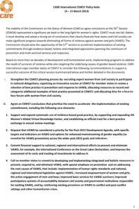 Commission on the Status of Women Policy Note 2013