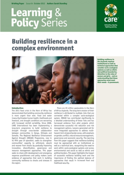 Building resilience in a complex environment