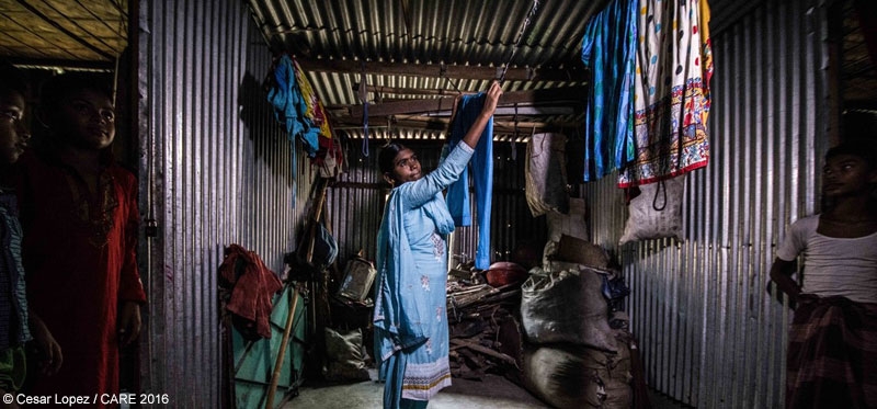 Sharmin Akhter, a garment worker in Gazipur, Bangladesh
