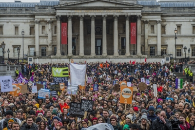 Crowds at #March4Women 2018, CARE International UK's annual International Women's Day event to campaign for gender equality