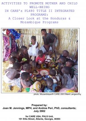 Activities to promote mother and child well-being