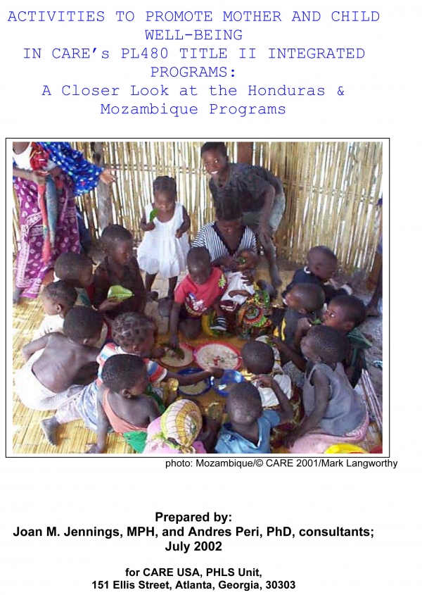 Activities to promote mother and child well-being