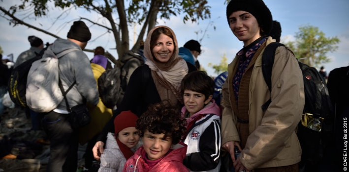 A family of Syrian refugees at the Serbia-Croatia border in 2015