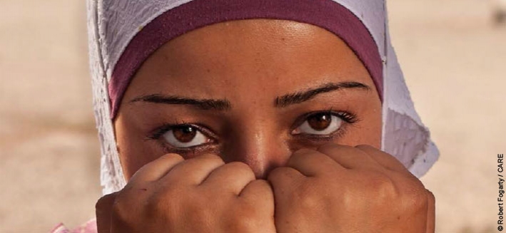 A Syrian refugee photographed in 2013 for the &lsquo;Dear World: We Are People&rsquo; project &ndash; see syria.dearworld.me (please note: this photo is used for illustrative purposes only and the woman pictured is not connected with the issue of child marriage in emergencies)