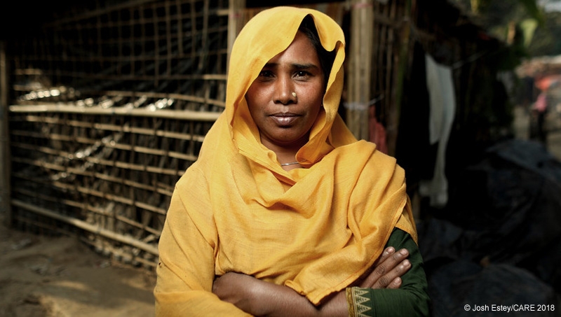 Hasina at refugee camp in Bangladesh where CARE has set up women friendly spaces.
