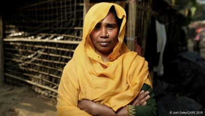 Hasina at refugee camp in Bangladesh where CARE has set up women friendly spaces.