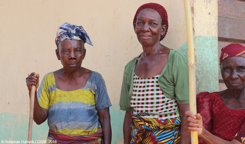 Women in Anambra State, Nigeria, at a building used as a temporary shelter following flash floods that displaced them from their homes