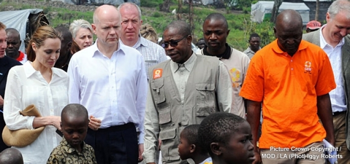 Angelia Jolie and William Hague visit a CARE project in DRC working with survivors of sexual violence. Picture Crown Copyright/MOD/LA(Photo) Iggy Roberts