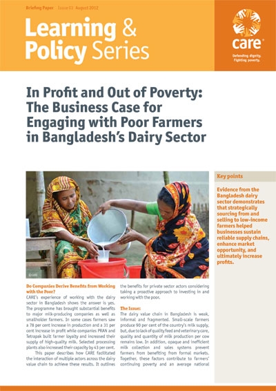 In Profit and Out of Poverty: The Business Case for Engaging with Poor Farmers in Bangladesh&rsquo;s Dairy Sector