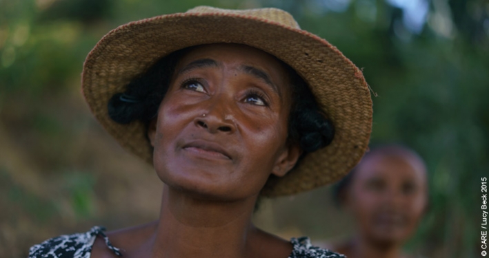 Zemey Vamaniutra is a member of a farmers' group in Madagascar which teaches farmers modern agricultural techniques to help people survive the effects of the El Nino weather phenomenon