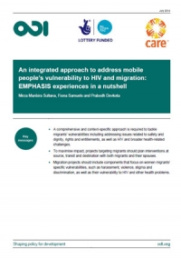 An integrated approach to address mobile people&rsquo;s vulnerability to HIV and migration: EMPHASIS experiences in a nutshell