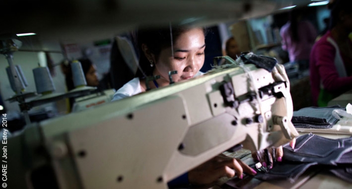 A garment worker in Cambodia