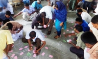 Group engaging in participatory analysis mapping activity, Bangladesh 