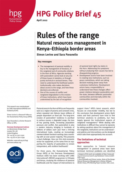 Rules of the range Natural resources management in Kenya&ndash;Ethiopia border areas (policy brief)