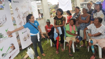 An information meeting as part of a Support for Shelter Self-Recovery (SSSR) programme
